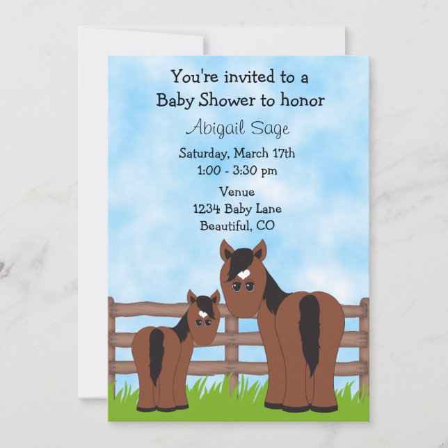 Appaloosa Horse Baby Shower Invitation (Front)