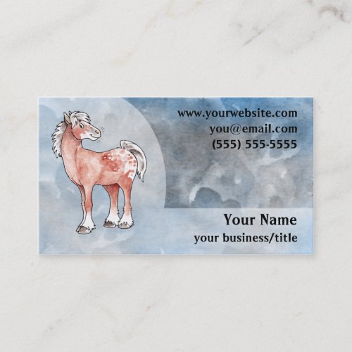 Appaloosa Horse Business Card _ Blue and Gray