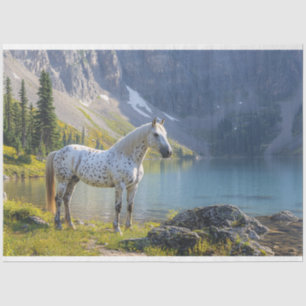 Appaloosa Horse by the Lake Scenic Decoupage Tissue Paper
