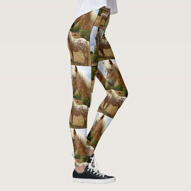 Appaloosa Horse Collage, Ladies Full Print Legging (Right)