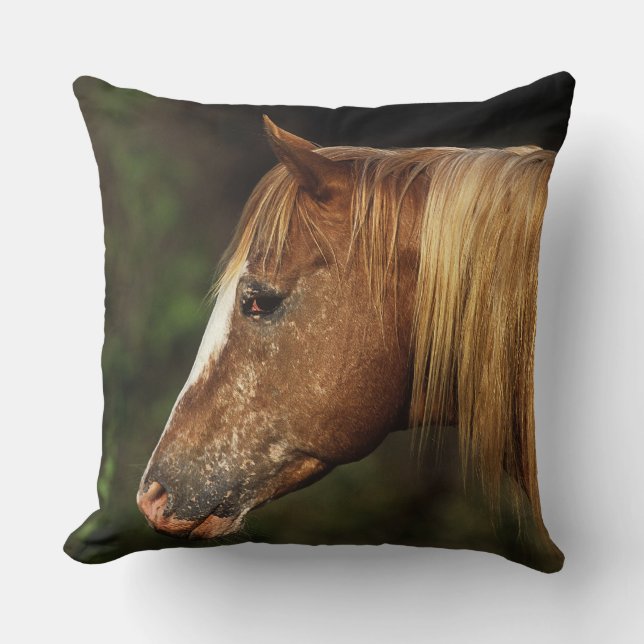 Appaloosa Horse Headshot 1 Throw Pillow (Front)