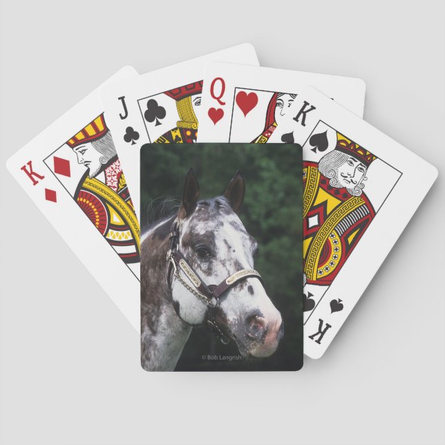 Appaloosa Horse Headshot 2 Poker Cards (Back)