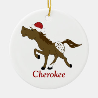 APPALOOSA Horse in Santa Hat Custom Ornament