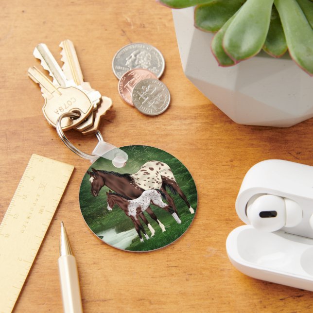 Appaloosa Horse Mare and Foal Keychain (Desk)