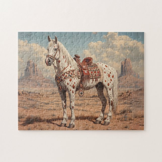 Appaloosa Horse Painted Desert Scenic Jigsaw Puzzle (Horizontal)