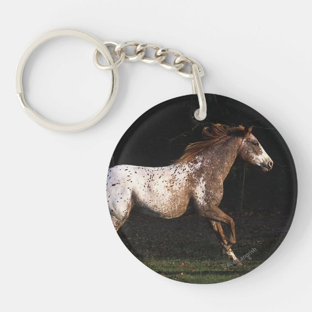 Appaloosa Horse Running 4 Keychain (Front)