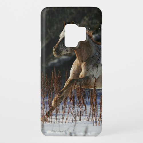 Appaloosa Horse Running in the Snow Case_Mate Samsung Galaxy S9 Case