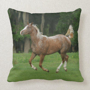 Appaloosa Horse Running Throw Pillow