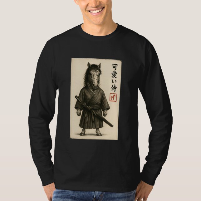 Appaloosa Horse Samurai Ink Art Sumi-e Style Novel T-Shirt (Front)