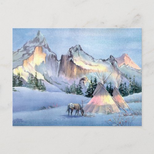 APPALOOSA HORSE TIPI CAMP by SHARON SHARPE Postcard