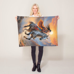 Appaloosa Horse Watercolor Leopard Fleece Blanket