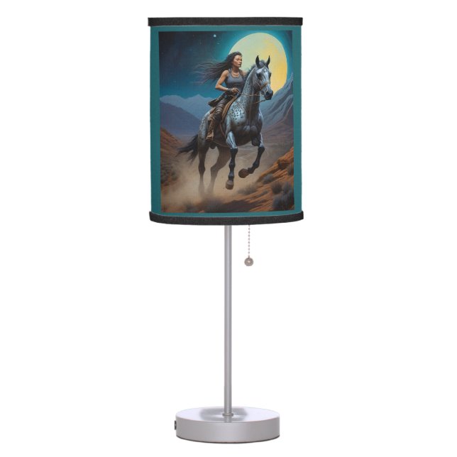 Appaloosa Horse Watercolor Leopard  Table Lamp (Left)