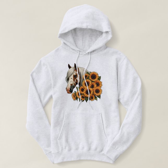 Appaloosa Horse with Sunflowers Hoodie (Design Front)