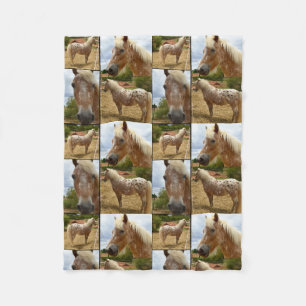 Appaloosa Horses Photo Collage, Small Fleece Blanket