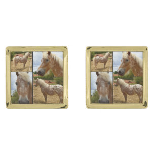 Appaloosa Horses Photo Collarge, Cufflinks