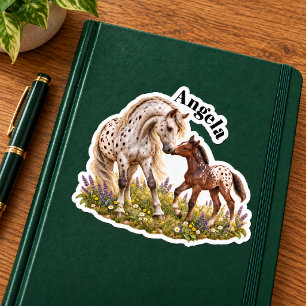 Appaloosa Mare and Foal Spring Meadow Sticker