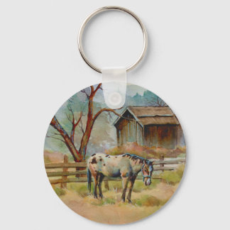APPALOOSA & OLD BARN  by SHARON SHARPE Keychain