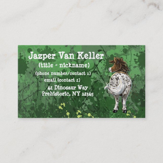 Appaloosa Painted Pony Business Card (Front)