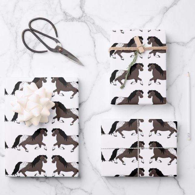 Appaloosa Ponies Wrapping Paper Sheets (Front)