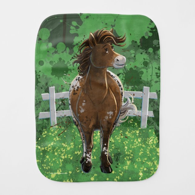 Appaloosa Pony Baby Burp Cloth (Front)