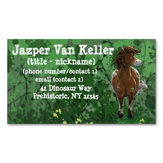Appaloosa Pony Business Card Magnet (Front)