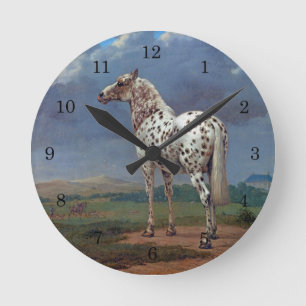 Appaloosa Spotted Horse Painting Round Clock