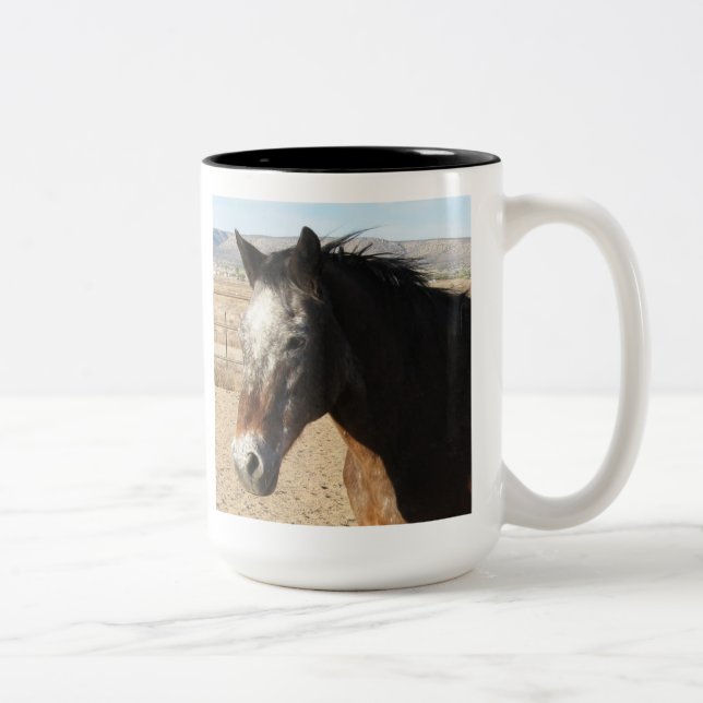 Appaloosa Spotted Horse Two-Tone Coffee Mug (Right)