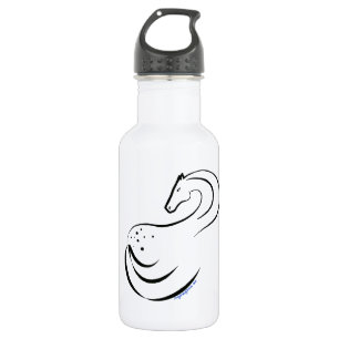 Appaloosa stylized ink drawing water bottle