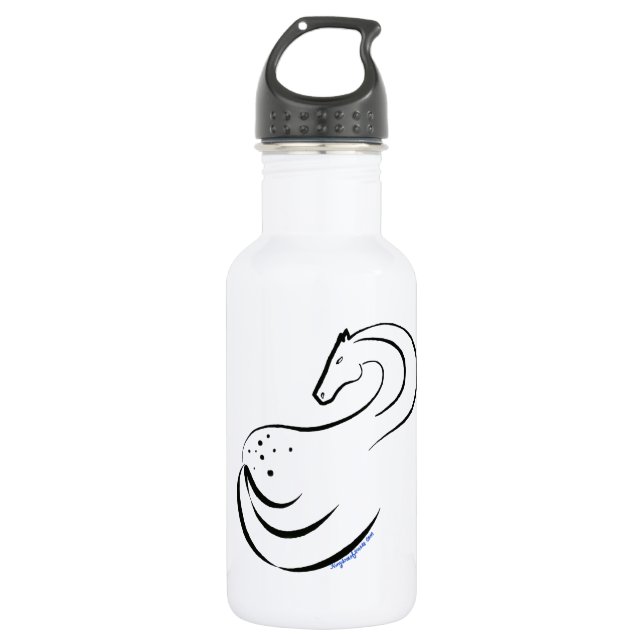 Appaloosa stylized ink drawing water bottle (Front)