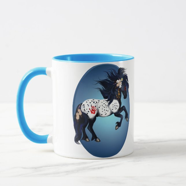 Appaloosa War Pony Oval Mugs (Left)