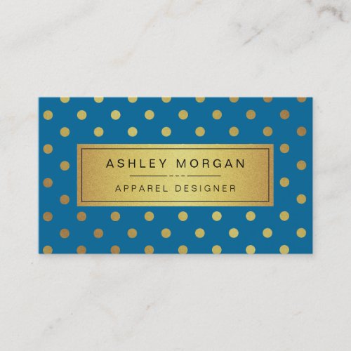 Apparel Designer _ Royal Blue Gold Dots Business Card