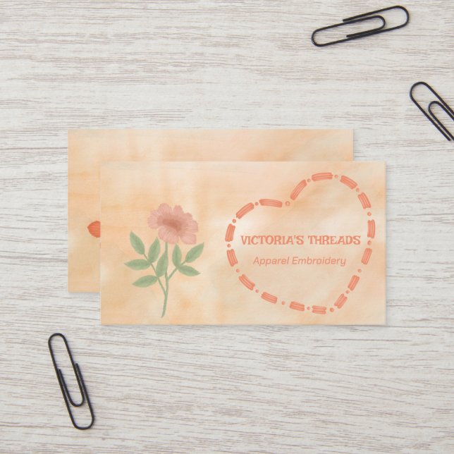 Apparel Embroidery   Business Card (Front/Back In Situ)