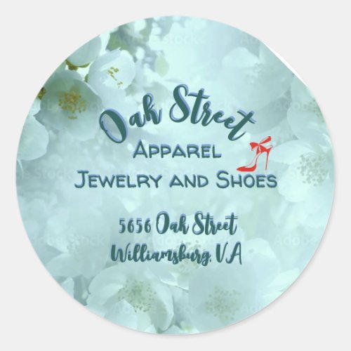 Apparel Jewelry  Shoes Retail Promotional  Classic Round Sticker