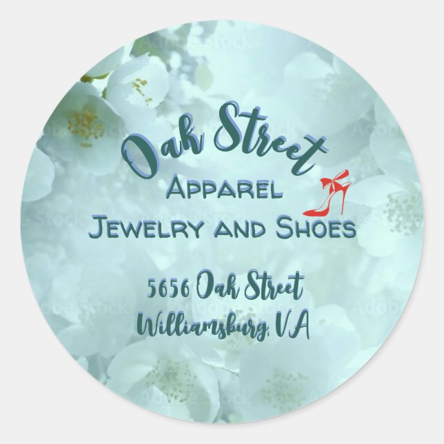 Apparel, Jewelry & Shoes Retail Promotional  Classic Round Sticker (Front)