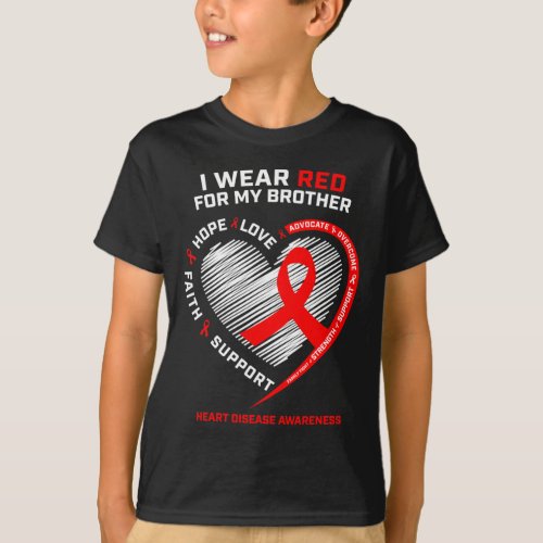 Apparel Products Red Brother Heart Disease Awarene T_Shirt