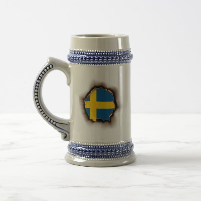 Apparel Sweden Flag Inside Me,Swedish burn marks Beer Stein (Left)