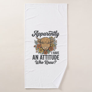 Apparently I Have an Attitude Highland Cow Shirt_1 Bath Towel