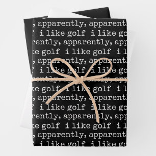 Apparently, I Like Golf Lover Golfing Golfer Wrapping Paper Sheets