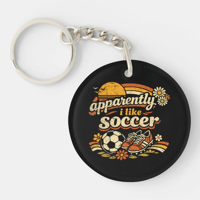 Apparently I Like Soccer  Keychain (Front)