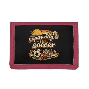 Apparently I Like Soccer Tri-fold Wallet