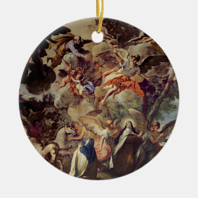 Apparition of St. Joseph to St. Theresa Ceramic Ornament (Front)
