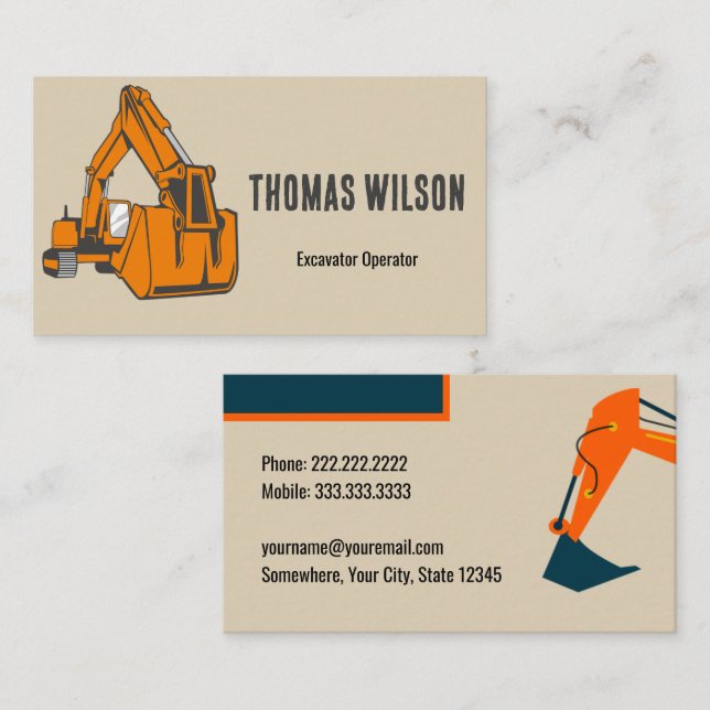 Appear Confident as a Reliable Contractor Business Card (Front/Back)