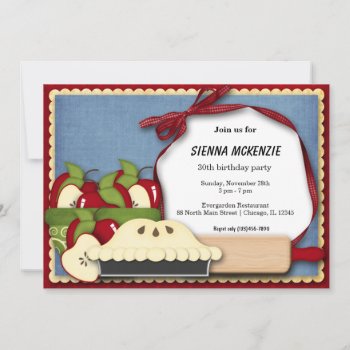 Appel Pie Birthday Invitation by graphicdesign at Zazzle
