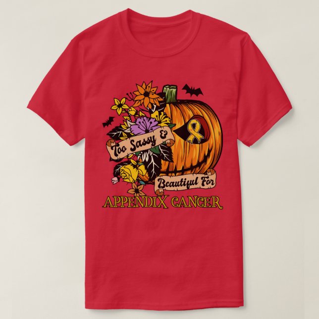 Appendix Awareness retro halloween scary pumpkin h T-Shirt (Design Front)