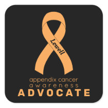 Appendix Cancer Advocate Black Square Sticker