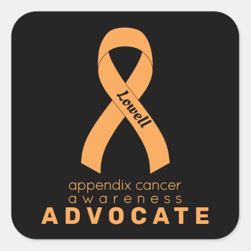 Appendix Cancer Advocate Black Square Sticker