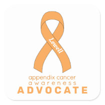 Appendix Cancer Advocate White Square Sticker