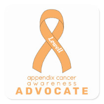 Appendix Cancer Advocate White Square Sticker
