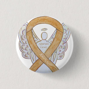 Appendix Cancer Amber Awareness Ribbon Angel Pin