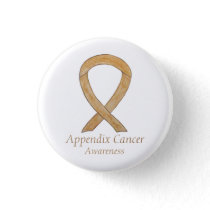 Appendix Cancer Amber Awareness Ribbon Button Pin